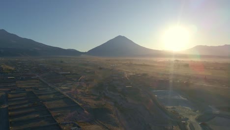 Sunrise-in-the-sillar-quarries,-the-main-quarry-of-Añashuayco,-where-the-sillar-is-extracted-and-a-tourist-area-where-the-extraction-of-the-sillar-by-stonemasons-is-currently-contemplated