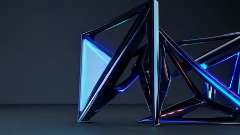 abstract geometric shapes with neon lighting