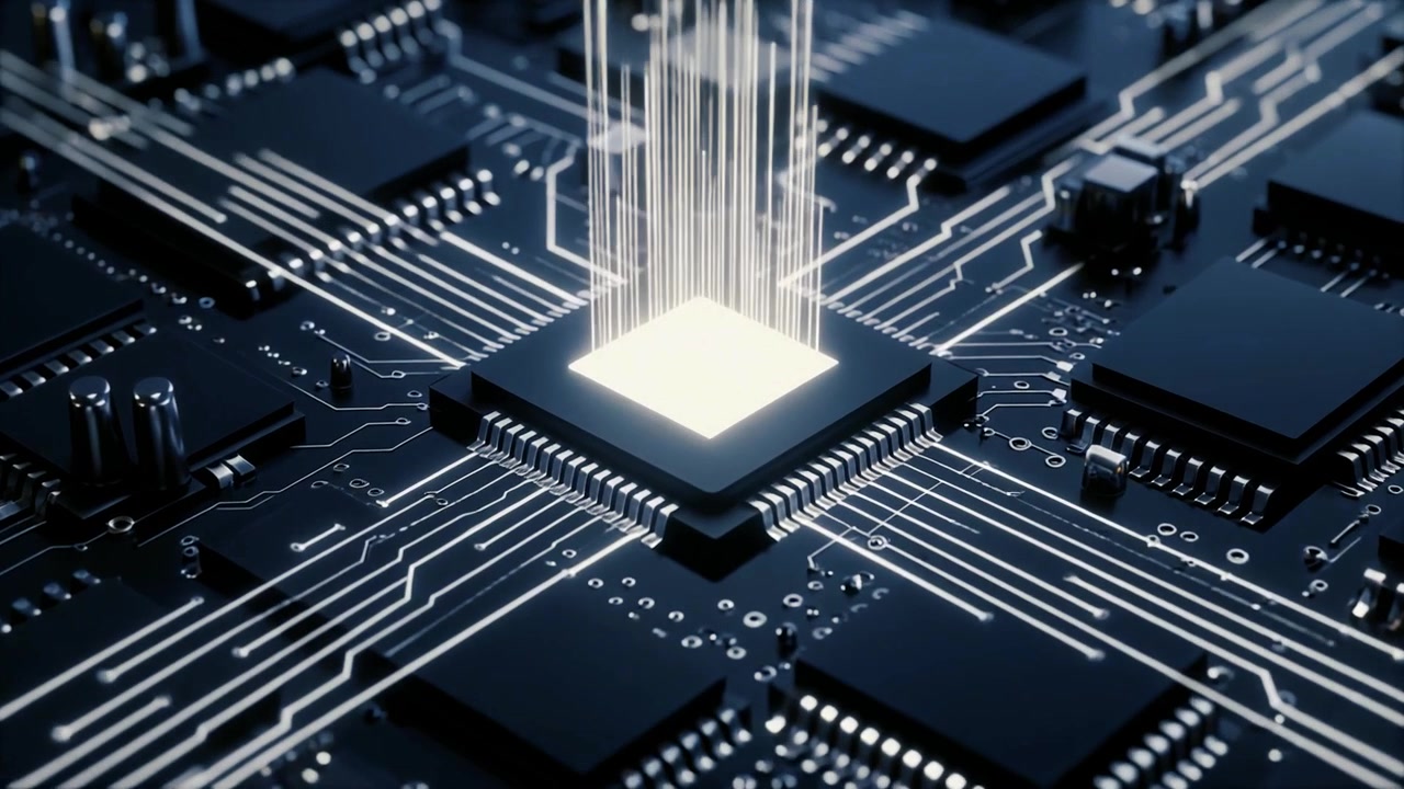 Central Processing Unit-chip udsender datastrømme på printplade