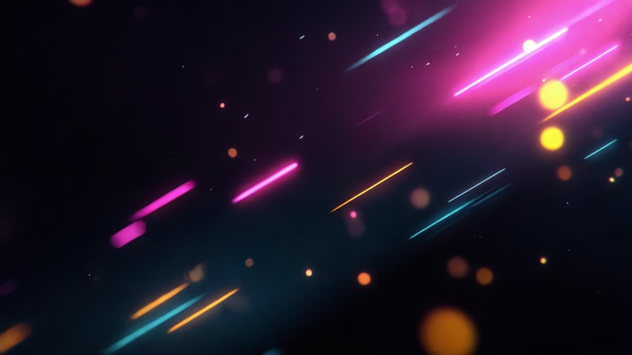 Dynamic Abstract Background Featuring Colorful Streaks of Light in Various Shades, Creating a Sense of Motion and Vibrancy for Visual Effects and Designs