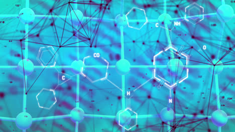 animación de cadenas de adn sobre la fórmula química