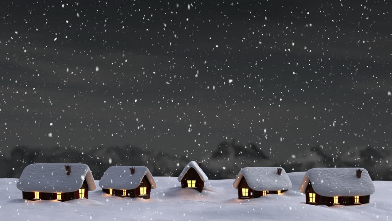 시골 에 눈 이 내리고 있다