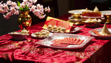 chinese new year festive table setting