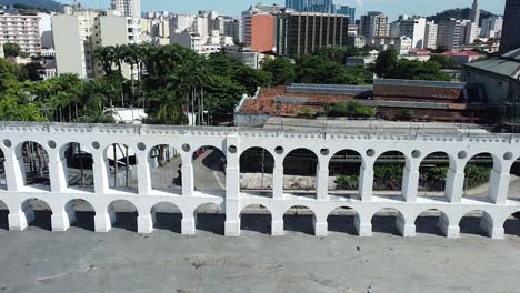 rio de janeiro touristic attraction arcos da lapa, beautiful architecture by drone aerial