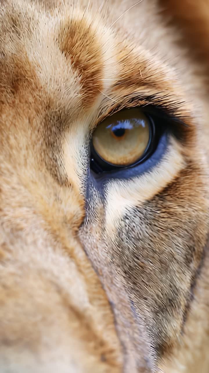 Close-Up of a Lion's Eye Capturing the Wild Beauty and Intensity of Nature's Most Majestic Predator, Highlighting Its Unique Characteristics and Expressions