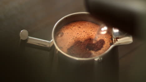 making coffee in a french press