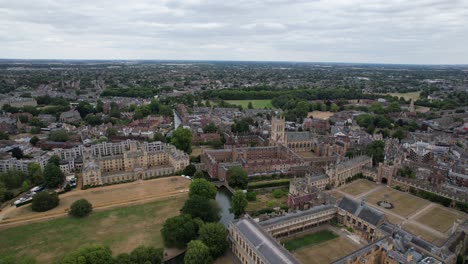 trinity college cambridge  england drone aerial view 4k footage