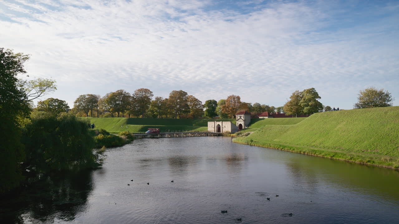 View of the courtyard of the Kastellet Citadel in the city centre of Copenhagen, Denmark