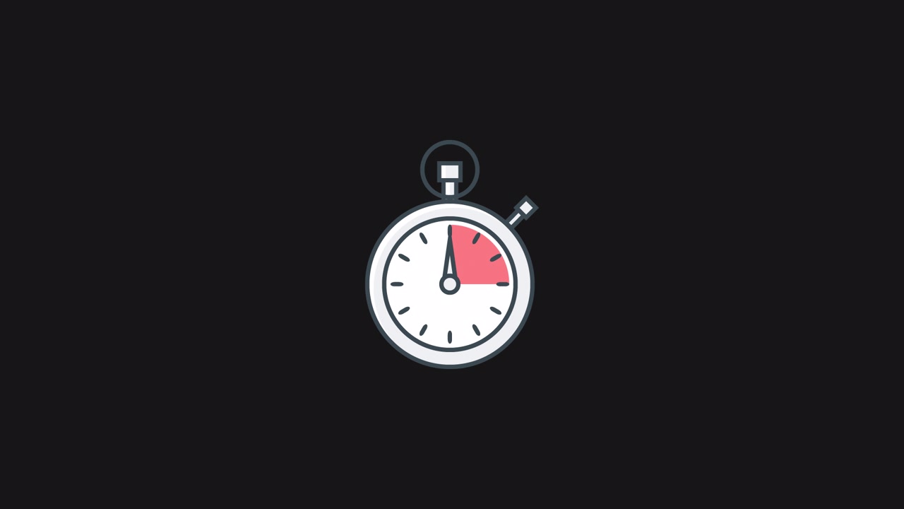 Animated Stopwatch Icon with Red Indicator on Black Background