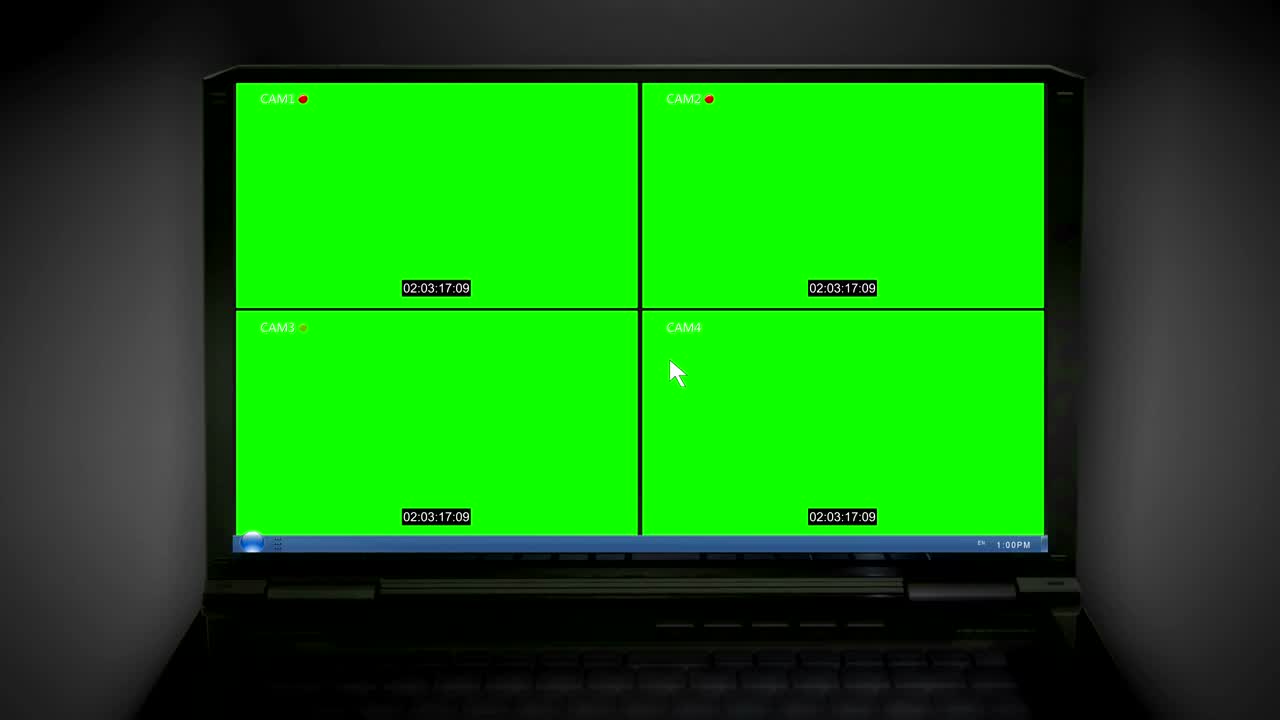 비디오 감시의 노트북 모니터