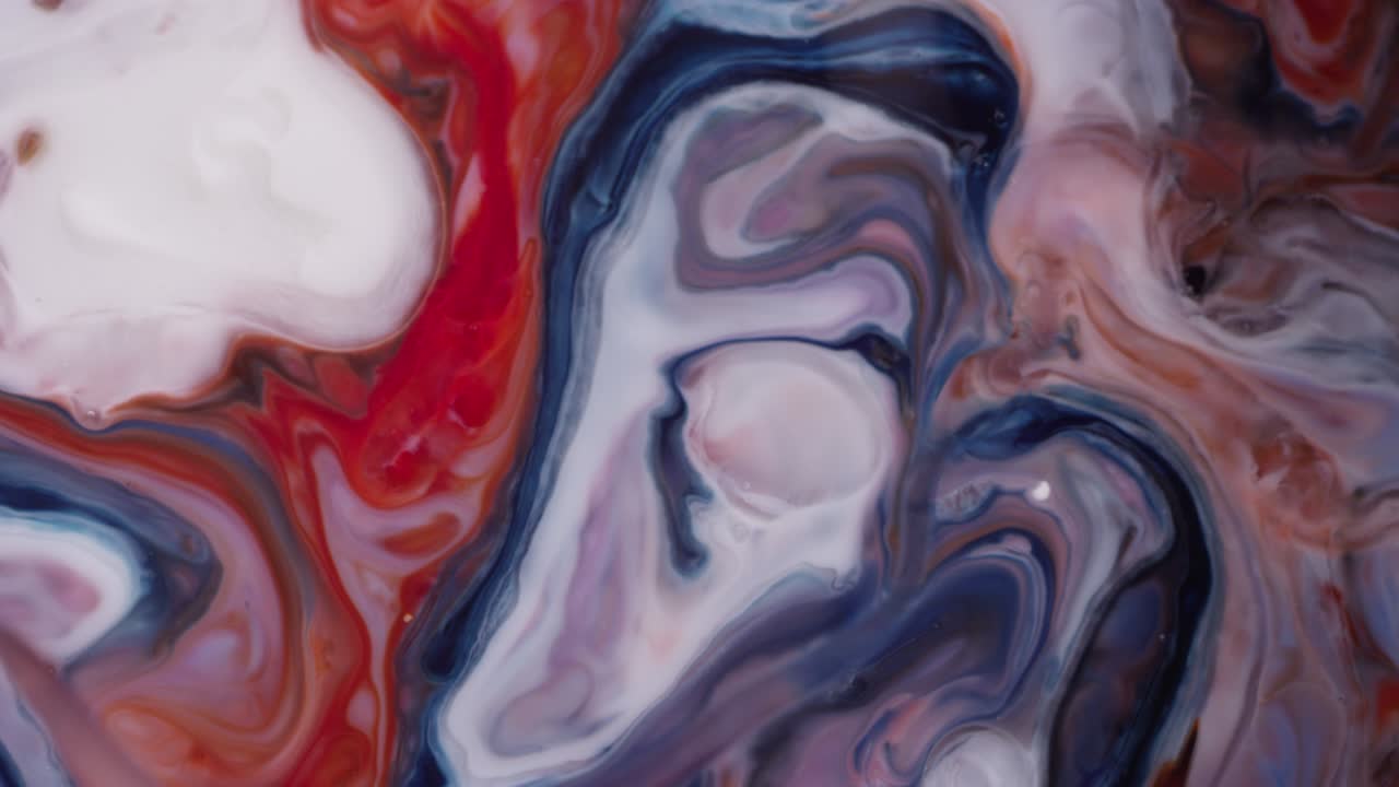 mezcla de rojo, blanco y azul superficie del planeta textura de movimiento líquido de fondo