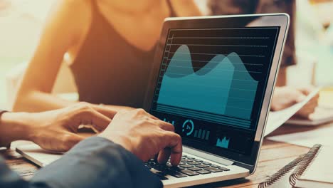 business visual data analyzing technology by creative computer software