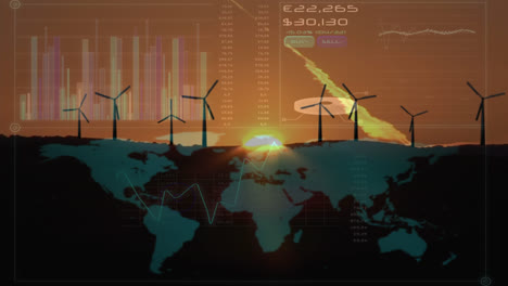 digital composite of a world using sustainable energy source