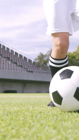 football player controlling the ball