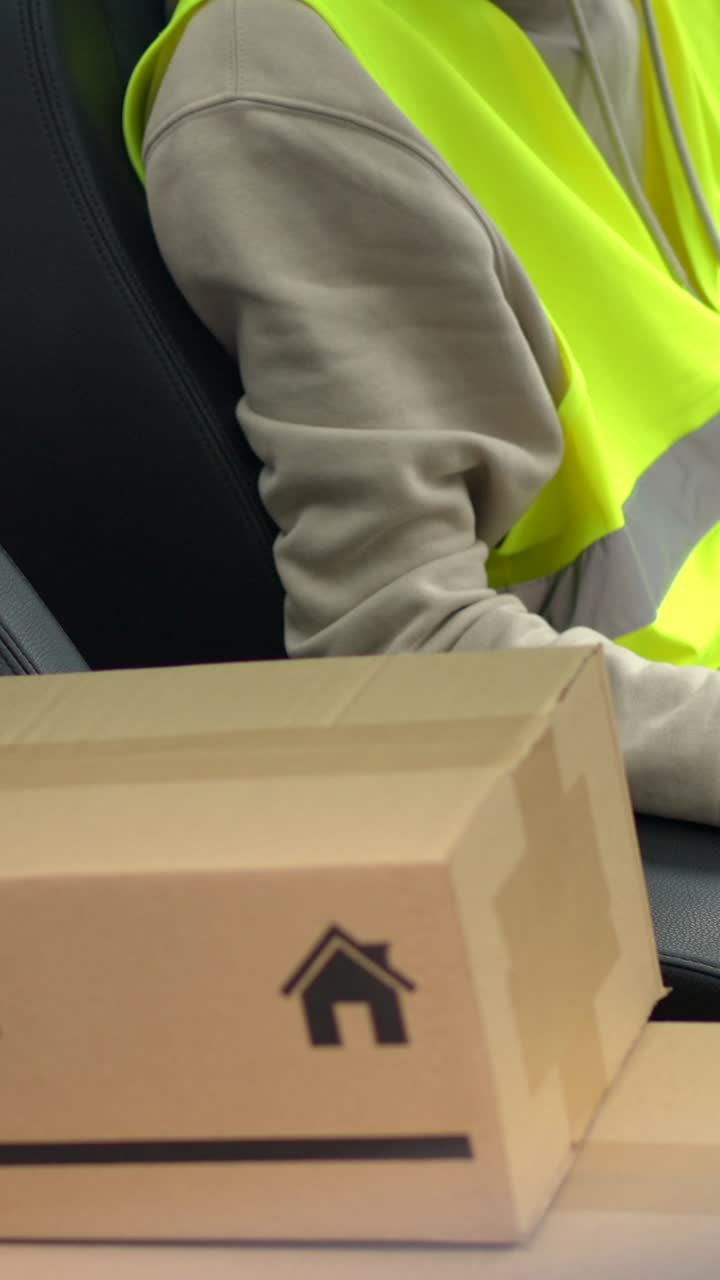 Delivery worker with packages