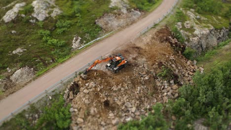 roadside repairs and maintenance on one of the rural roads in norway