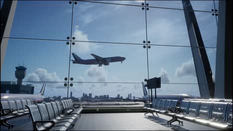 airport terminal with airplane