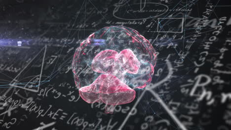 animation of mathematical data processing over human brain