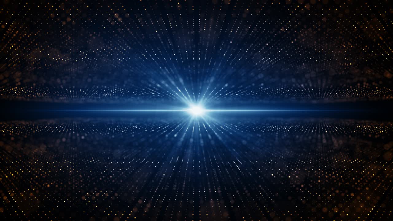 Particles blue orange event game trailer titles cinematic concert stage background loop