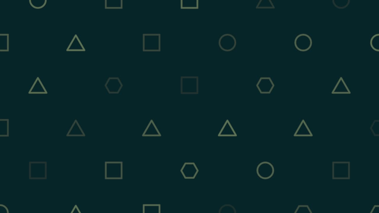 작은 기하학적 삼각형, 사각형 및 원 패턴