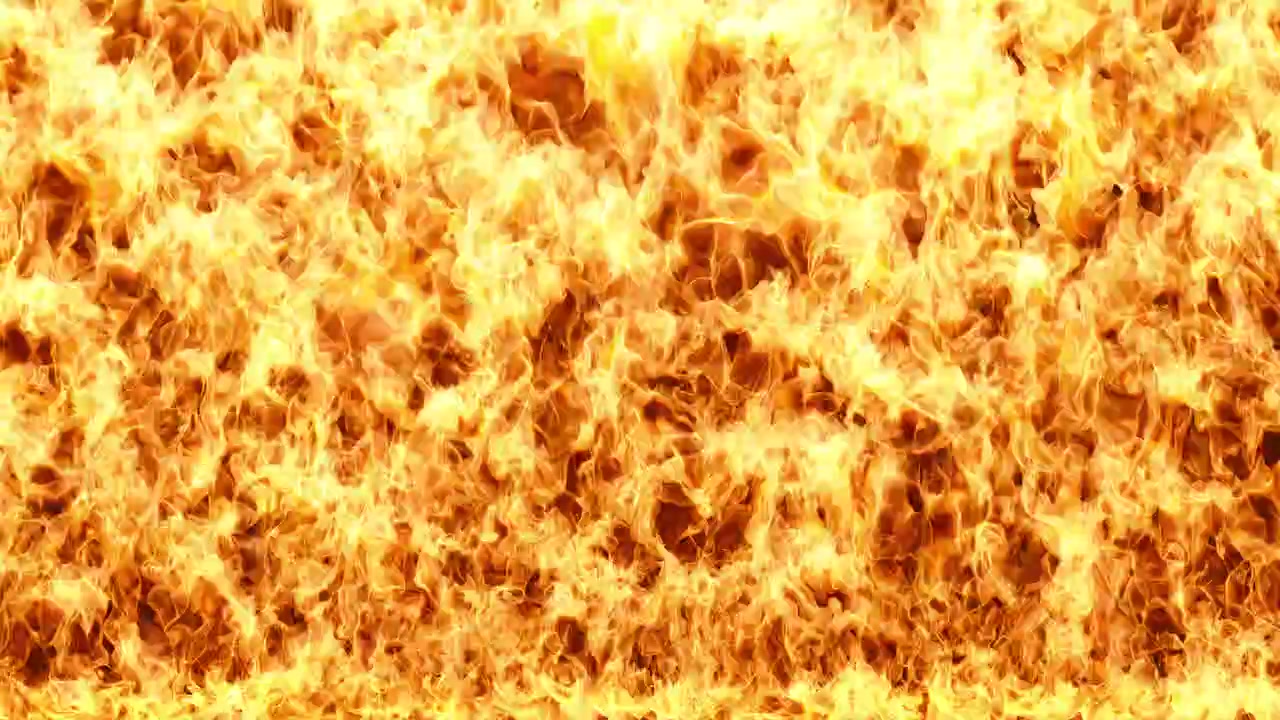 Intense flammer, der brænder uafbrudt i en uendelig løkke.