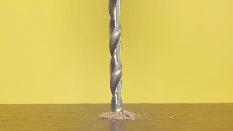 drilling into wood with a drill bit