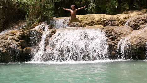 beautiful waterfall in a tropical forest