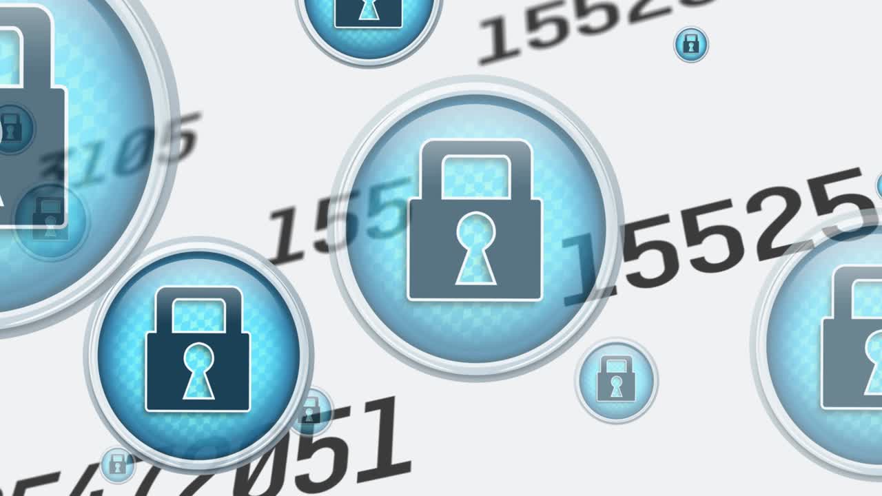 ⁇ 색 배경에 디지털 아이콘을 통해 과학 데이터 처리의 애니메이션