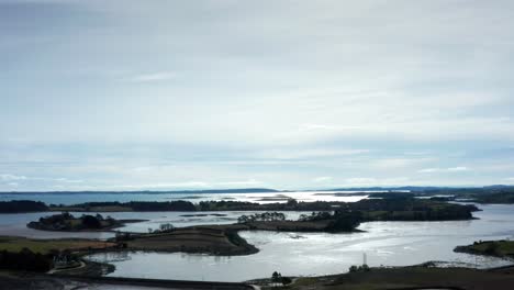 Feuchtgebiete-Und-Inseln-Drohne-Schoss-Strangford-Lough-County-Nach-Unten