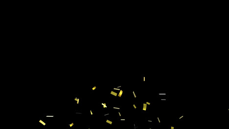 Animation-of-gold-confetti-floating-over-black-background