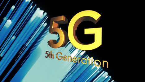 Animation-Von-5G-Text-Der-5.-Generation-über-Lichtspuren-Auf-Dunklem-Hintergrund