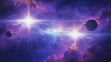 cosmic convergence: brilliant stars and planets in a vibrant nebula