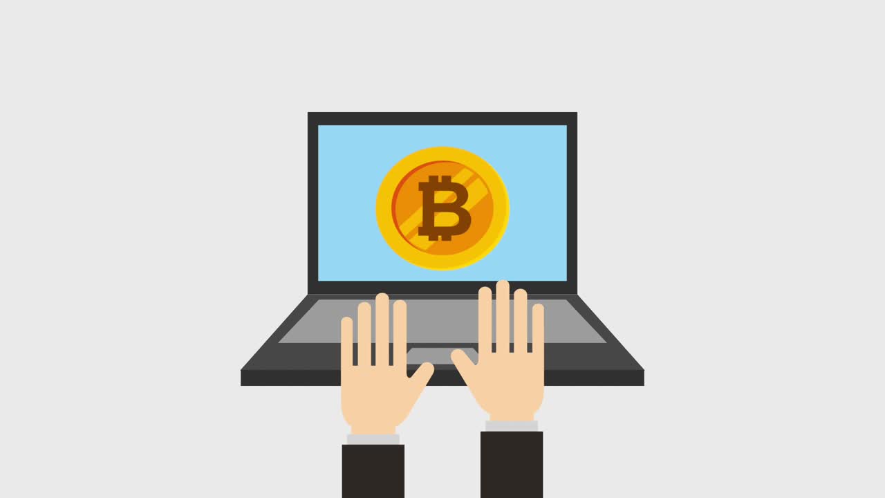animación digital de la criptomoneda bitcoin