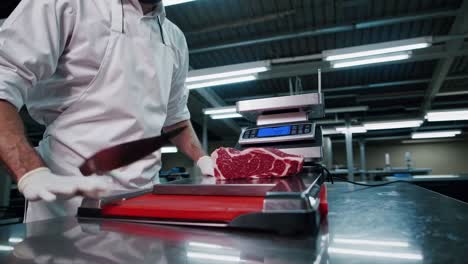 meat processing in a commercial kitchen