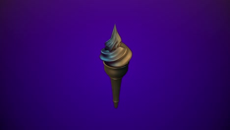 ice cream cone gold and blue