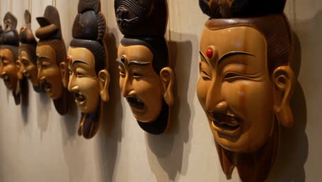 collection of traditional carved wooden masks