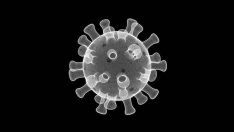 modelo 3d realista virtual del coronavirus (covid-19) animación médica. tecnología de visualización de hologramas en la pantalla. virus que se extienden por todo el mundo. crisis y brotes de pérdidas de virus.