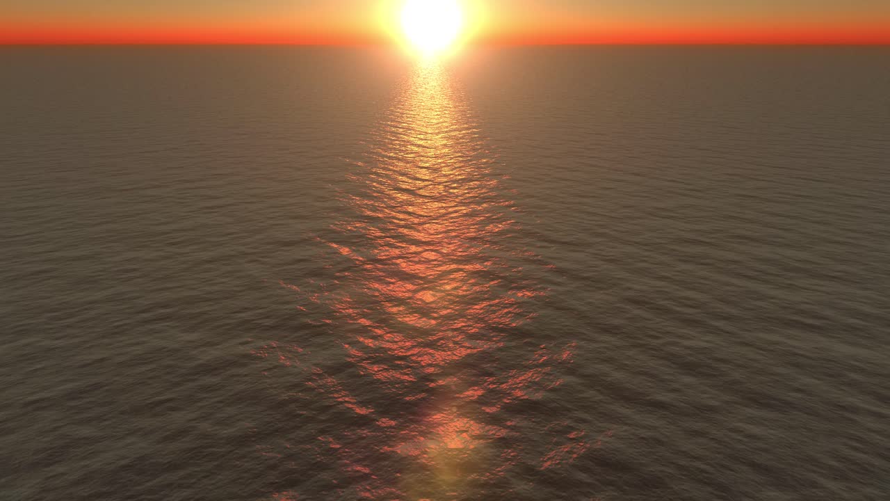 바다 위에 해가 지는 것