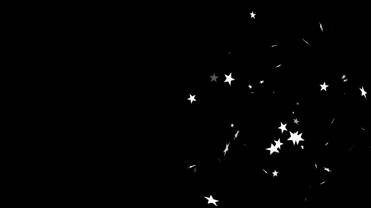 animación de estrellas cayendo sobre un fondo negro