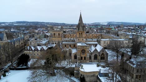 aerial view of central oxford, united kingdom