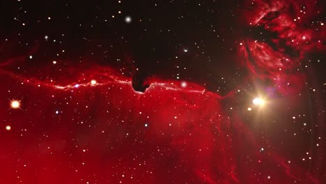 the red nebula moves in the universe