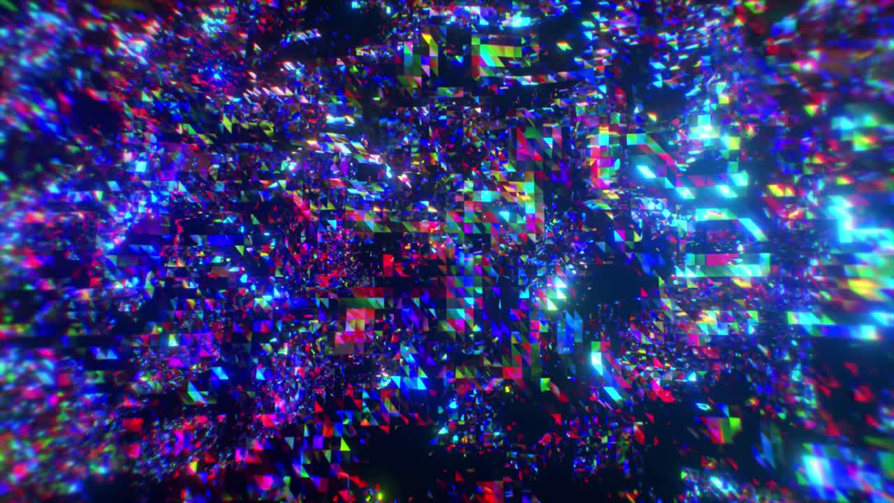 추상적인 기하학적 크리스탈 글리칭 비주얼