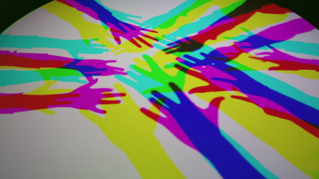 다채로운 손 놀이로운 손가락 무지개 문화 창조적인 글로벌 그룹 행복한 다문화 축제 평등 개념