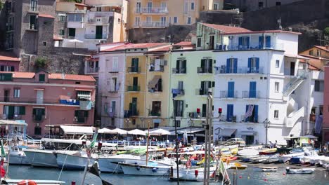 boats docked near vibrant buildings in sorrento