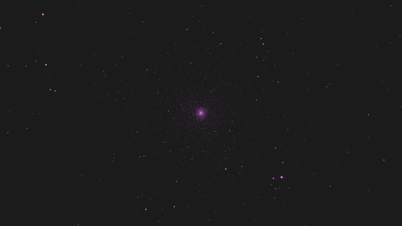 Purple dot shines against black background