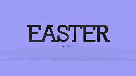 happy easter celebration bold text on purple background