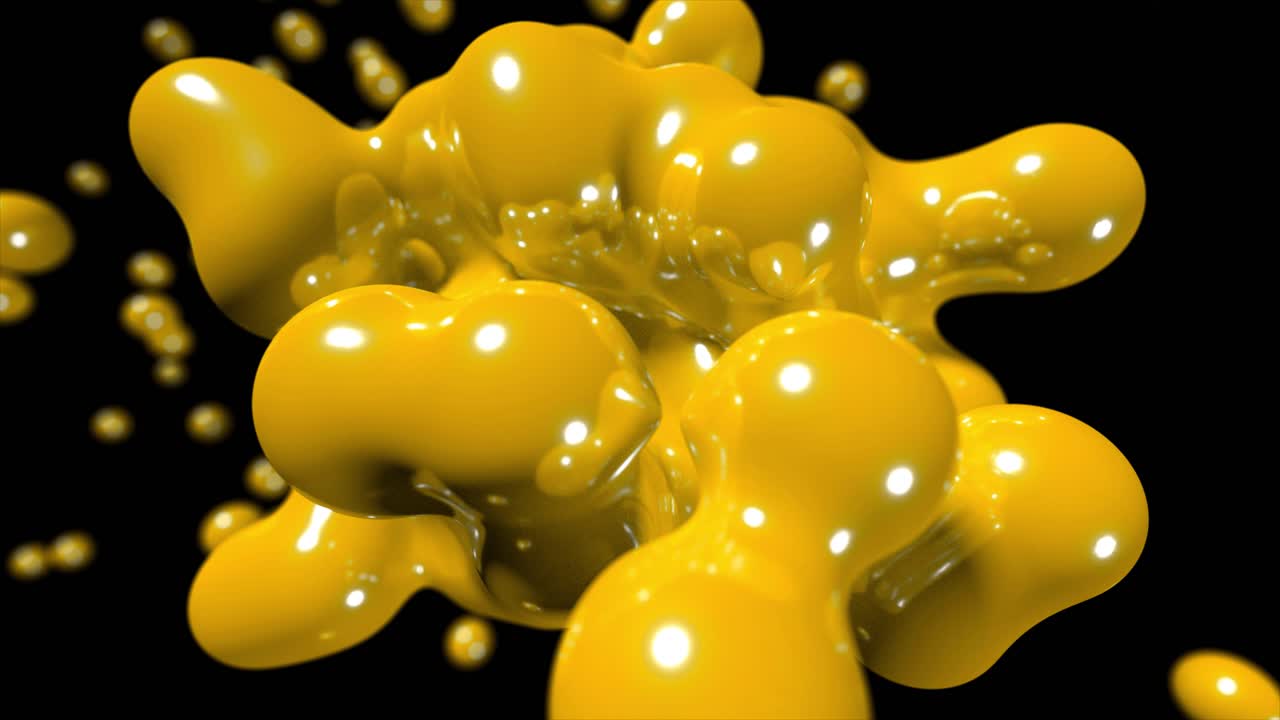 블로브 플로팅 추상 기술 생물 액체 혈액 화학 페인트 배경 루프 4k