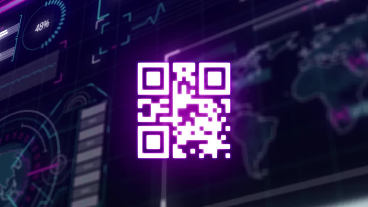animación del código qr y procesamiento de datos en la interfaz