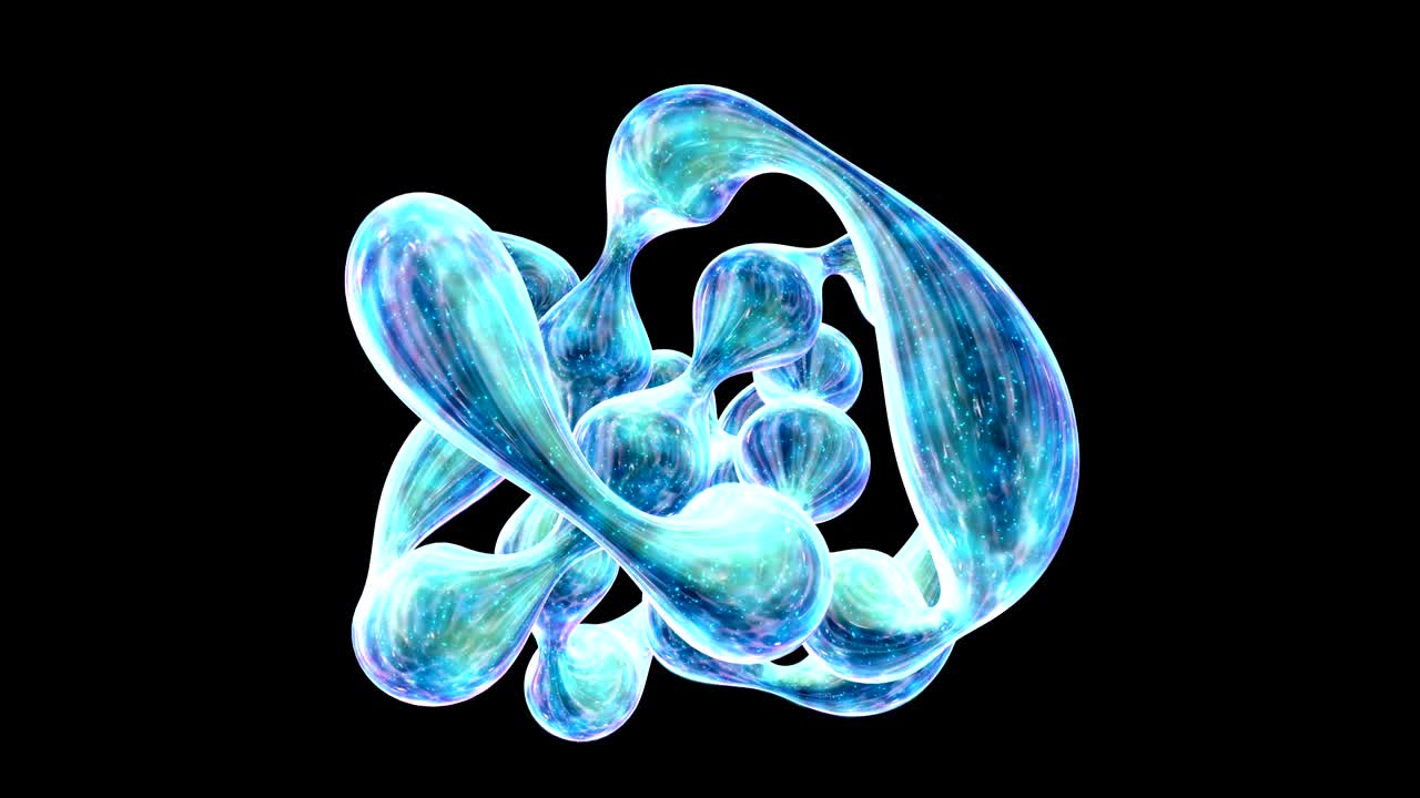 추상적인 액체 모양 이동 및 회전 루프 가능한 요소