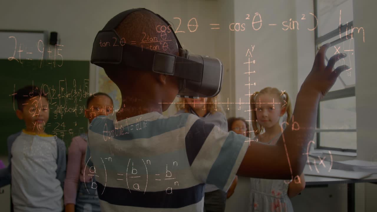 Animation of mathematical equations over schoolchildren using vr headsets